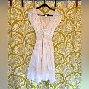 Vintage Y2K milkmaid white embroidered dress